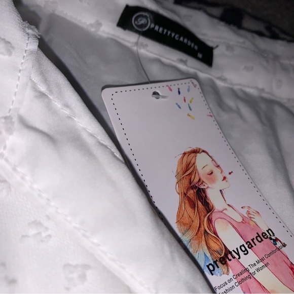 Button Up White Pretty Garden Midi Dress - Picture 2 of 11